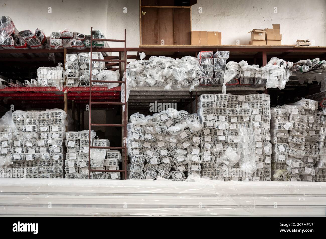 Warehouse of pvc profiles for the production of pvc windows and pvc