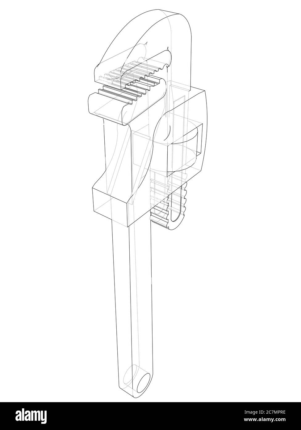 Outline adjustable wrench Stock Photo Alamy