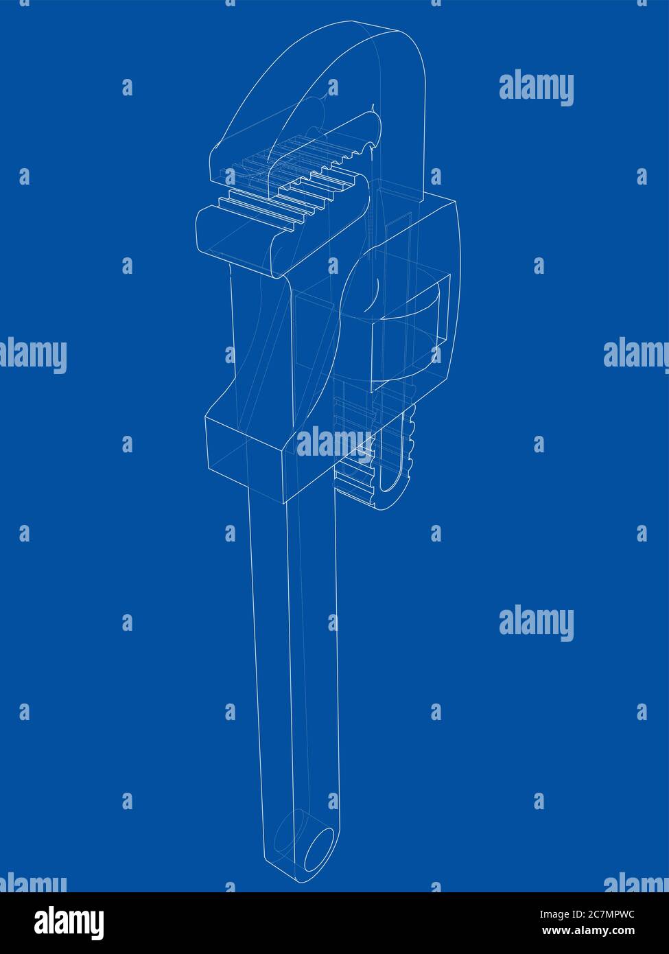 Outline adjustable wrench Stock Photo Alamy
