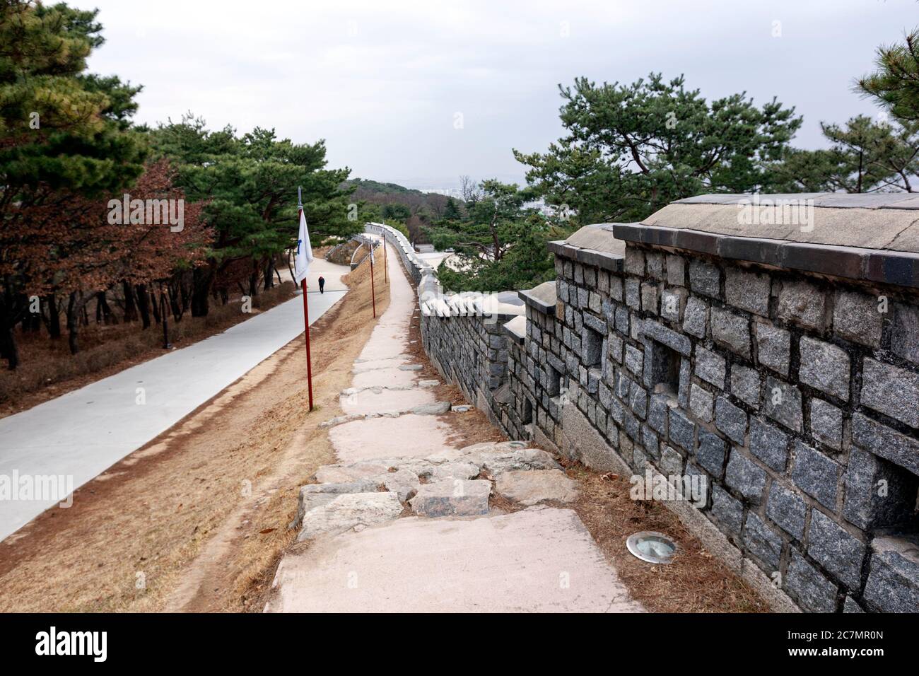 Wall of Hwaseong Fortress, Suwon, Gyeonggi Province, South Korea Stock Photo