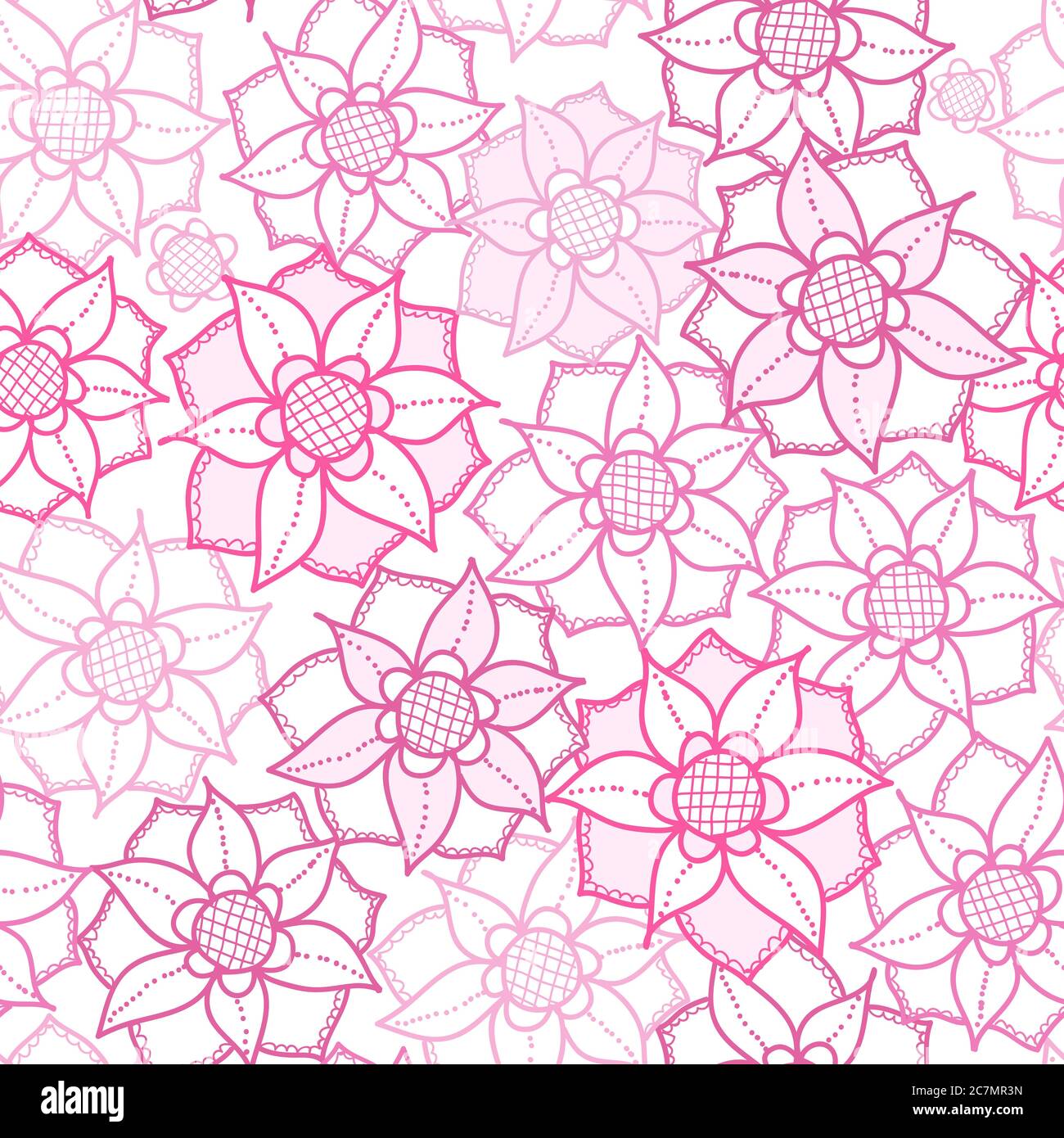 vector floral seamless pattern with red flowers Stock Vector