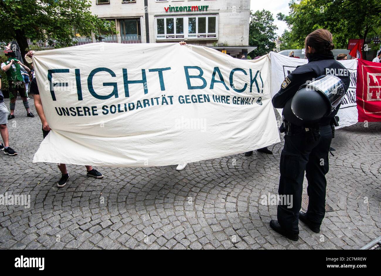 Demonstrators Hold Up Banner During High Resolution Stock Photography and  Images - Alamy