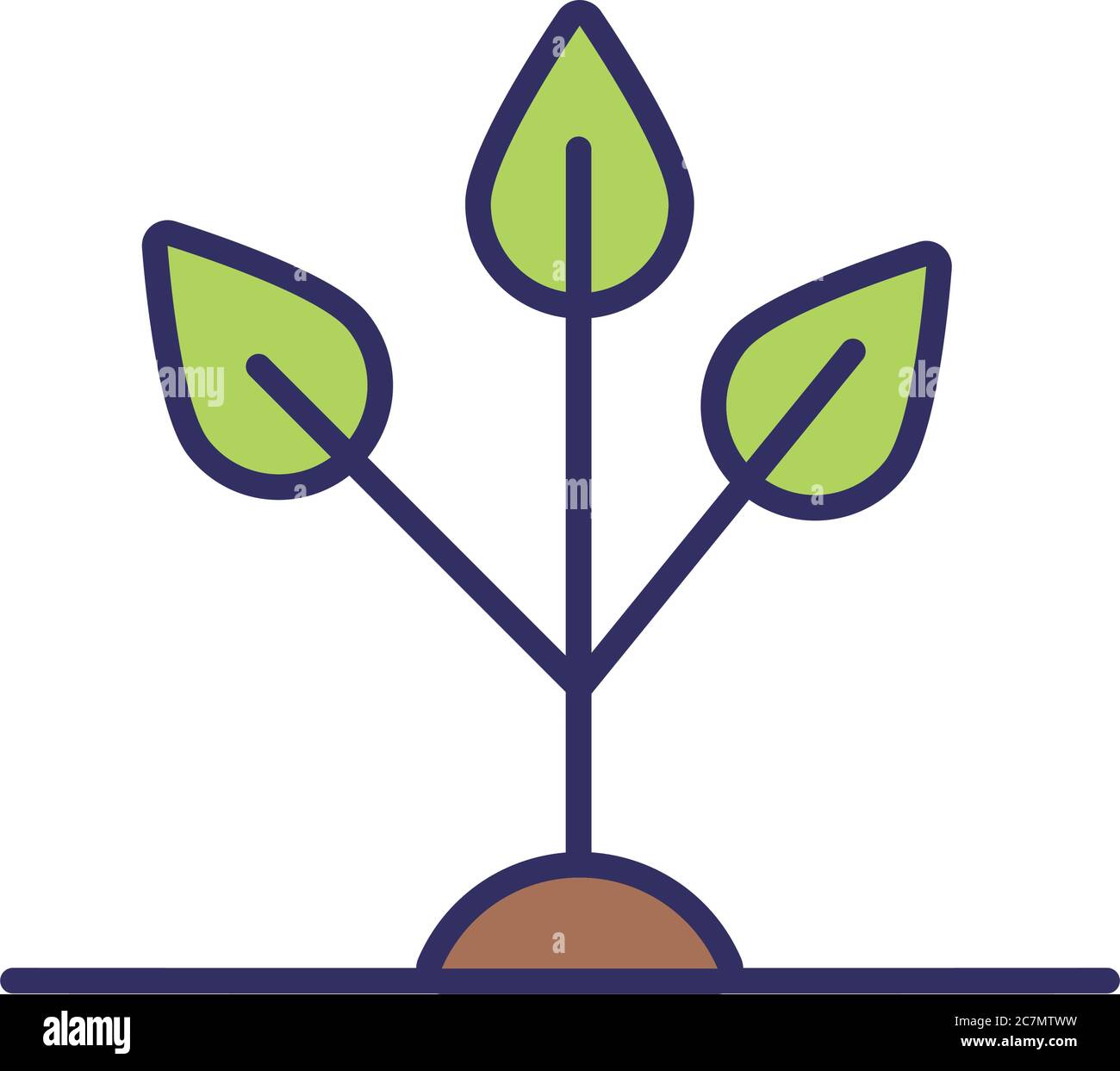 growth of the sown plant line and fill style icon vector illustration ...