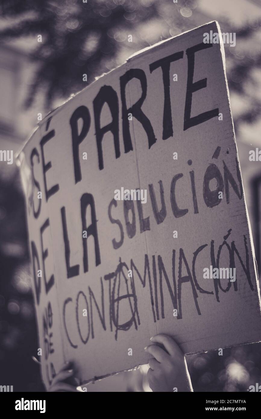 GRANADA, SPAIN - Oct 25, 2019: huelga de estudiantes 25 de octubre Stock Photo