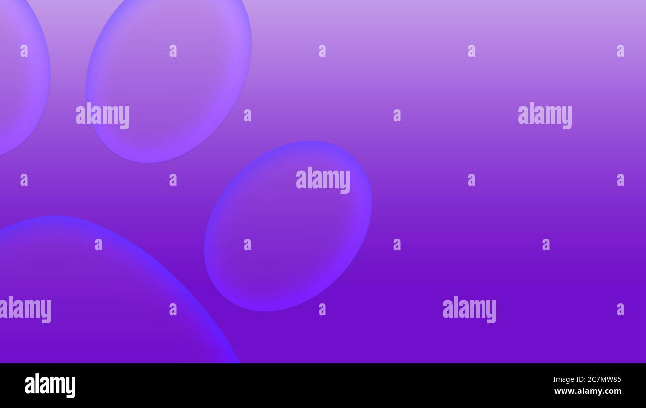 Purple neon gradient background with 3d ovals on it. Illustration Stock Photo