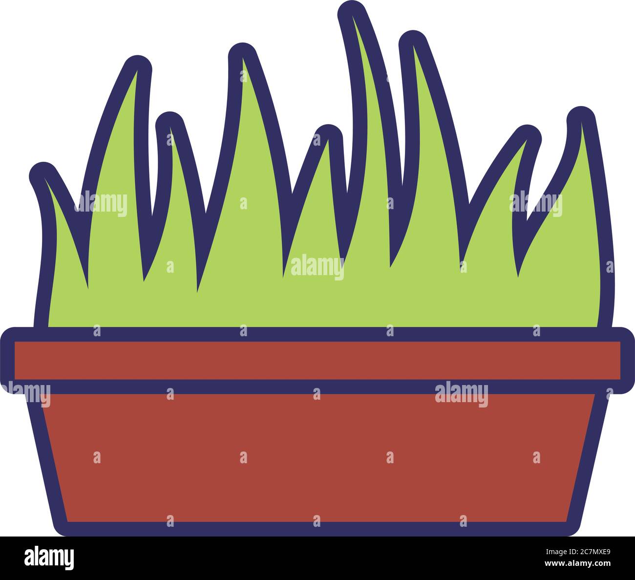 growth plant in ceramic pot line and fill style icon vector ...