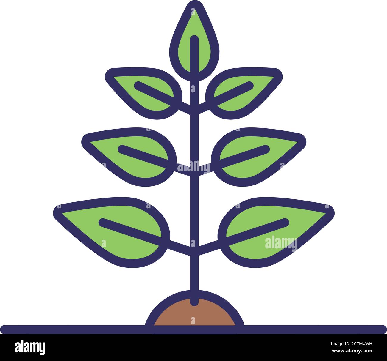 growth of the sown plant line and fill style icon vector illustration ...