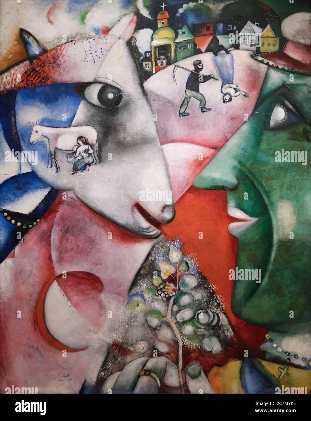 Chagall painting, I and the Village, 1911, Marc Chagall Stock Photo