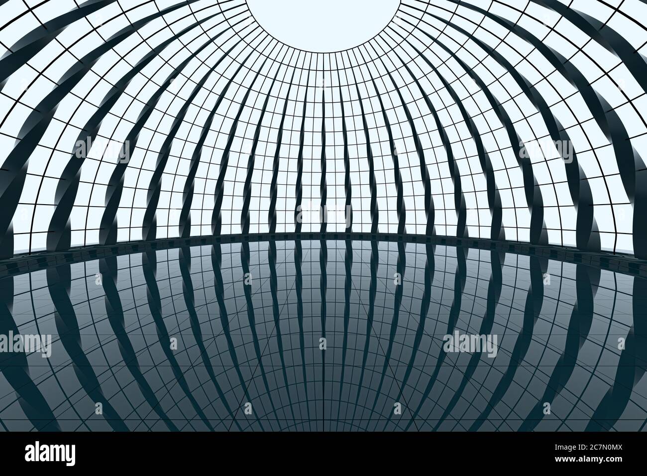 Round Hall Building Round hall architecture background, 3d rendering. Computer digital ...
