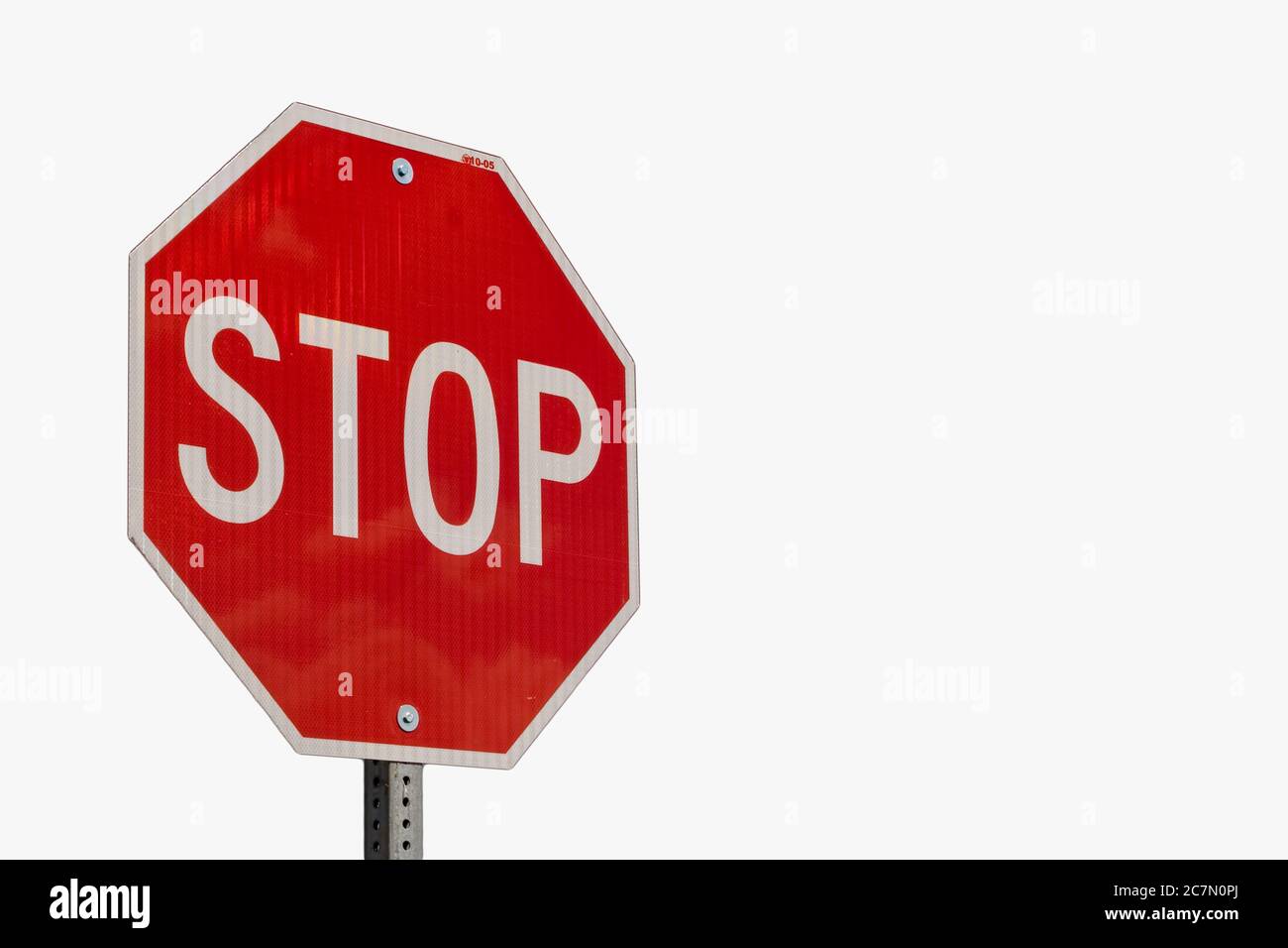 Stop sign isolated on white background. Stock Photo