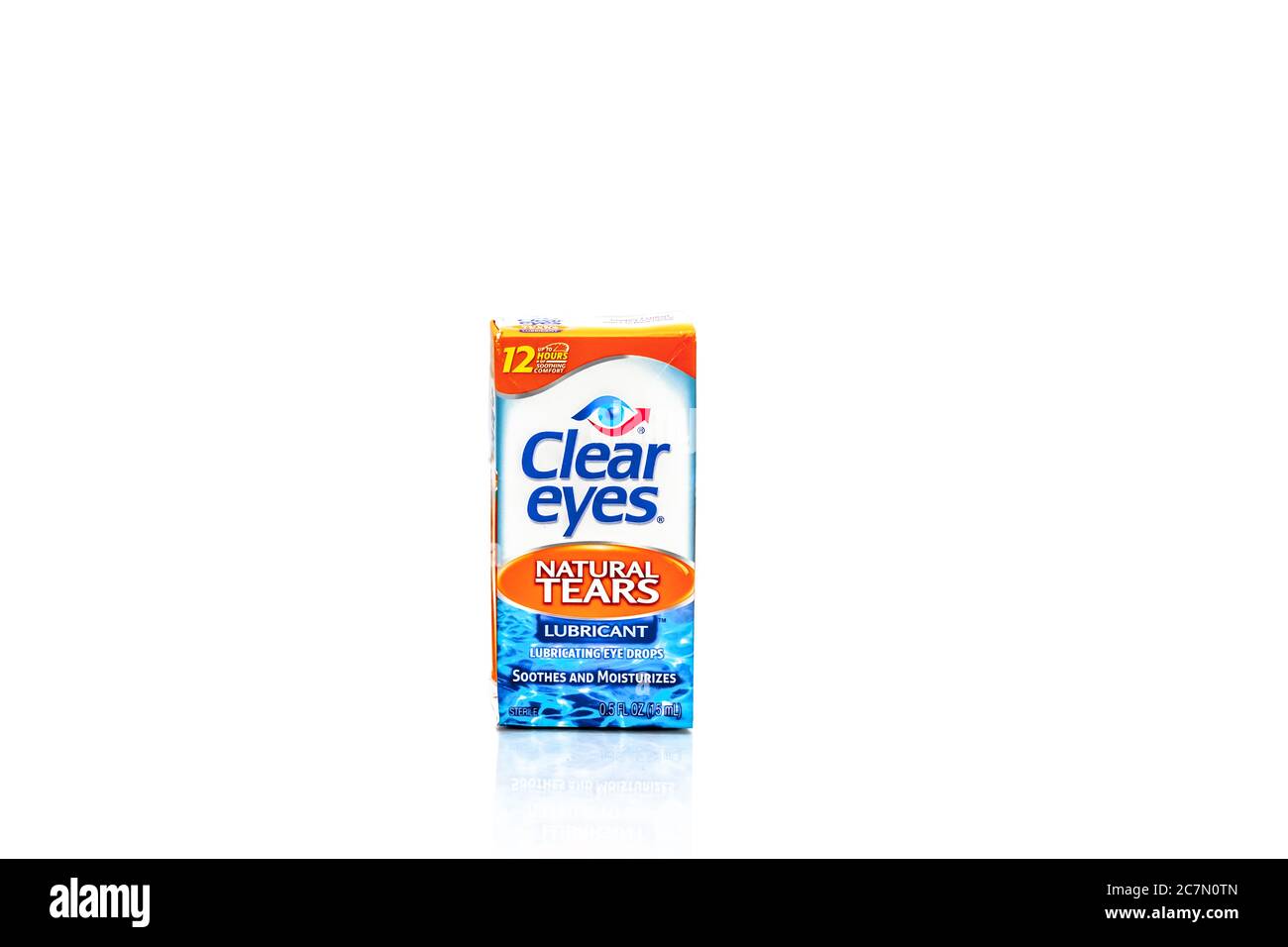 Box of clear eyes natural tears lubricant isolated on white background  Stock Photo - Alamy