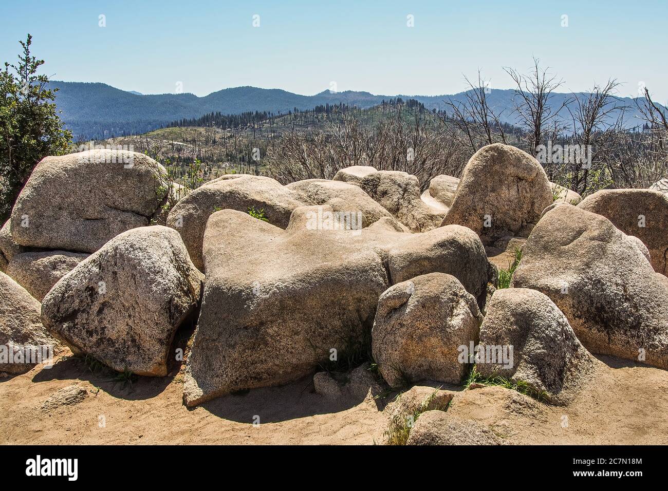 Pile of boulders at the entrance to Yosemite National Park Stock Photo