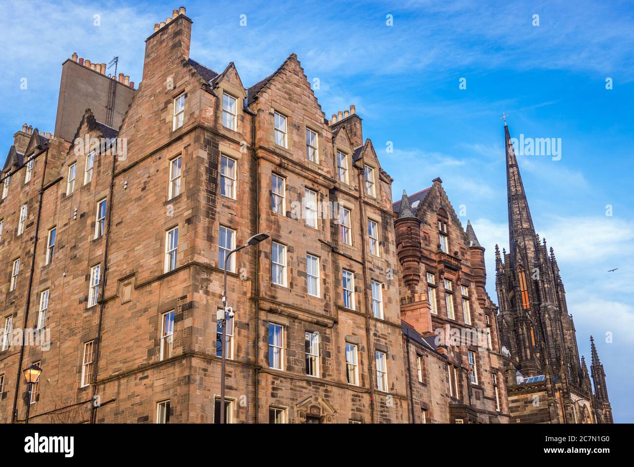 Buildings on Johnston Terrace in Edinburgh, the capital of Scotland