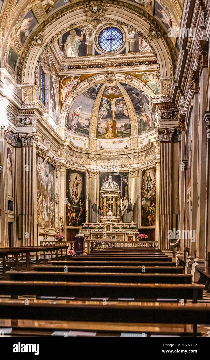 Italy Lombardy - Milan -  Charterhouse of Garegnano - presbytery Stock Photo