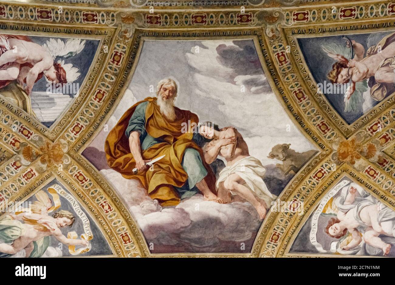 Italy Lombardy - Milan - Charterhouse of Garegnano - frescoes of the vault Stock Photo
