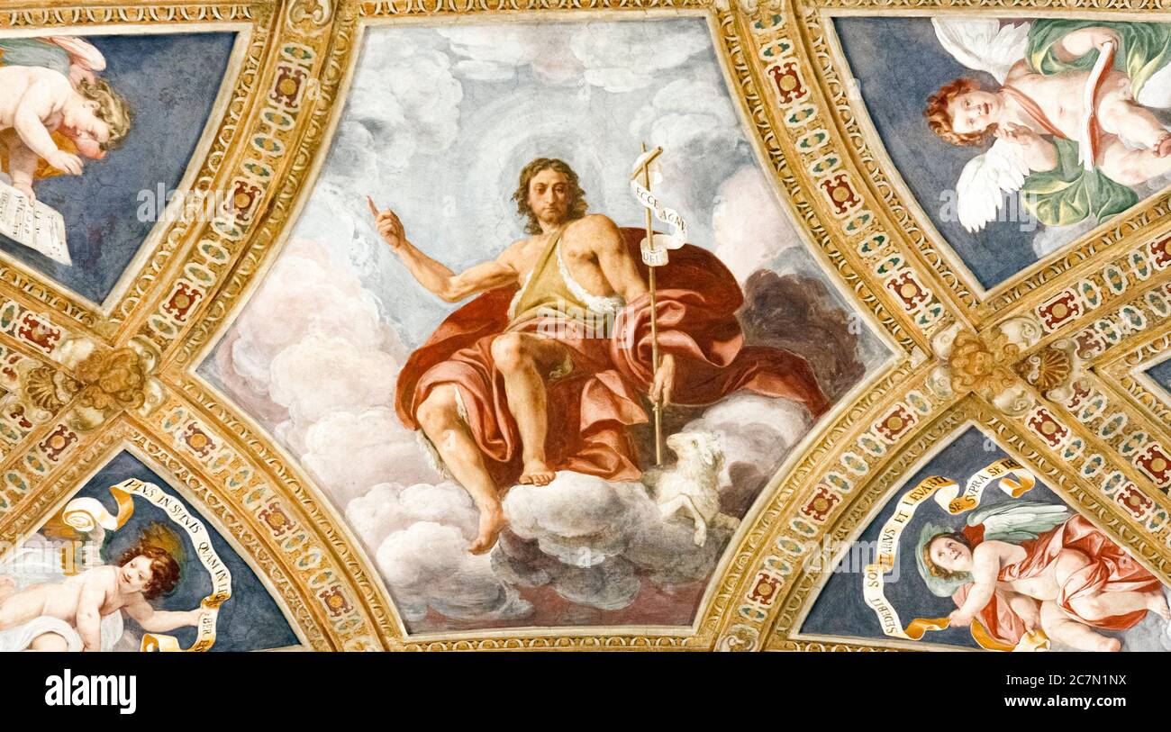 Italy Lombardy - Milan - Charterhouse of Garegnano - frescoes of the vault Stock Photo