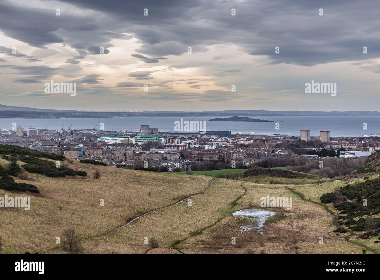 Hunters Bog in Holyrood Park in Edinburgh, the capital of Scotland