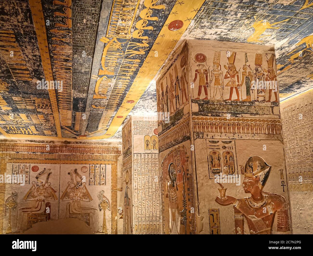 KV9, Kings' Valley No. 9, Tomb of Memnon, tomb of the pharaohs from the 20th dynasty: Ramses V and Ramses VI Stock Photo