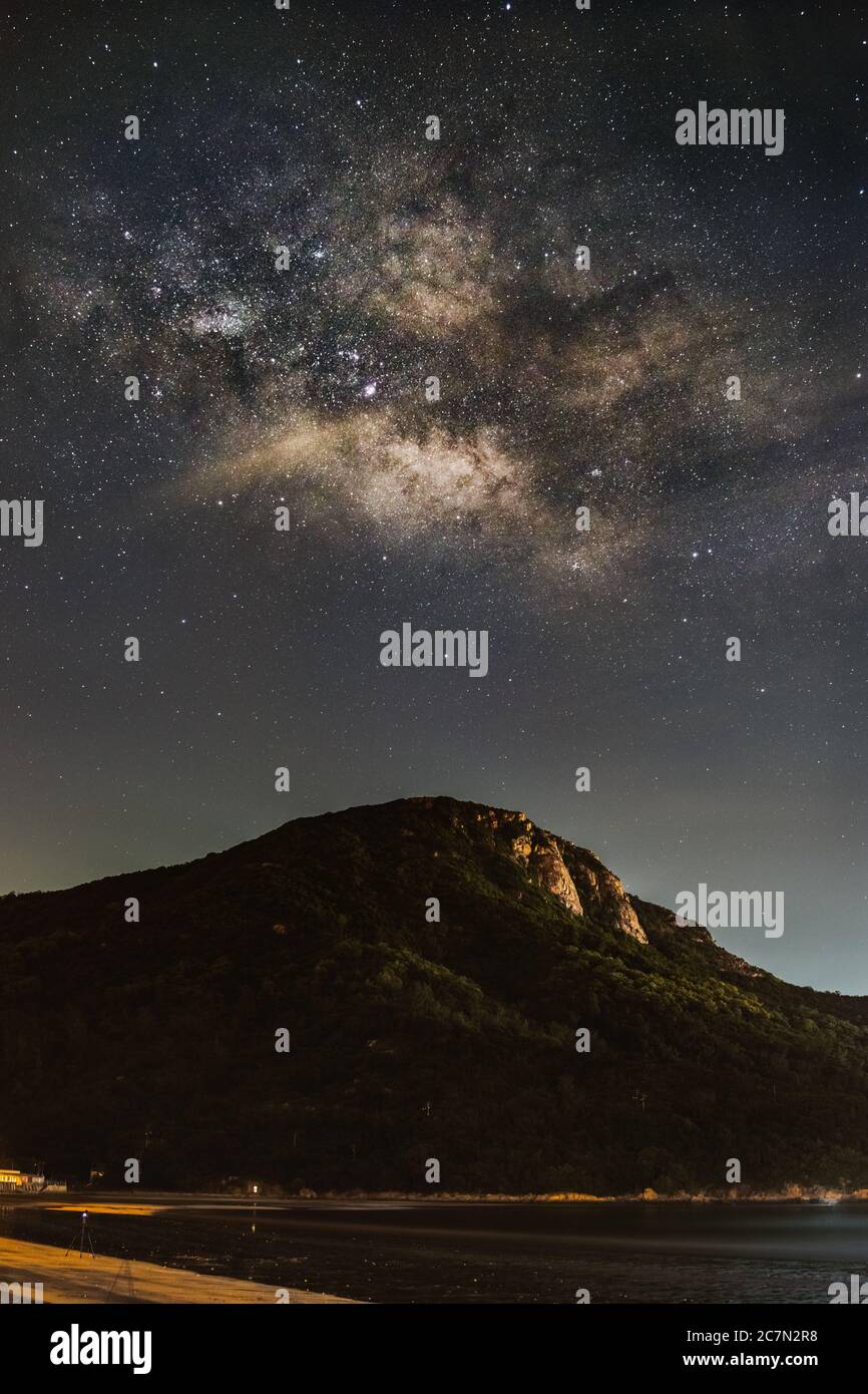 Breathtaking scenery of the Milky Way Galaxy in the scenic night sky ...