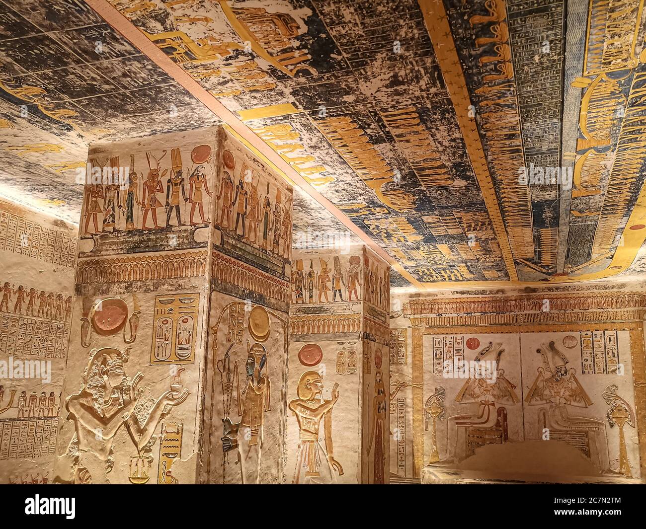 KV9, Kings' Valley No. 9, Tomb of Memnon, tomb of the pharaohs from the 20th dynasty: Ramses V and Ramses VI Stock Photo