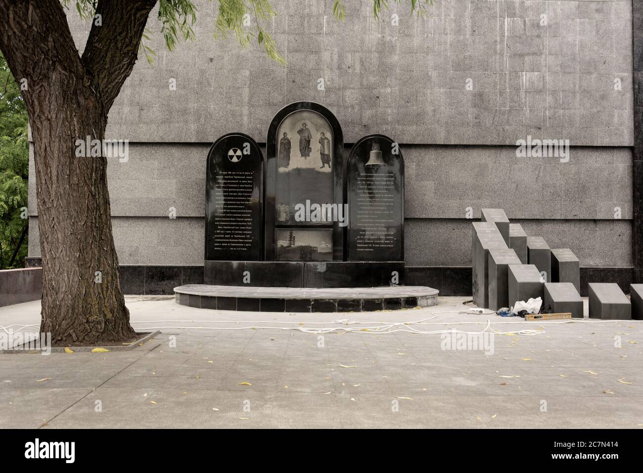 Moldova, Tiraspol - May 28, 2019: Monument to the victims of Chernobyl in the center of the city of Tiraspol. Stock Photo