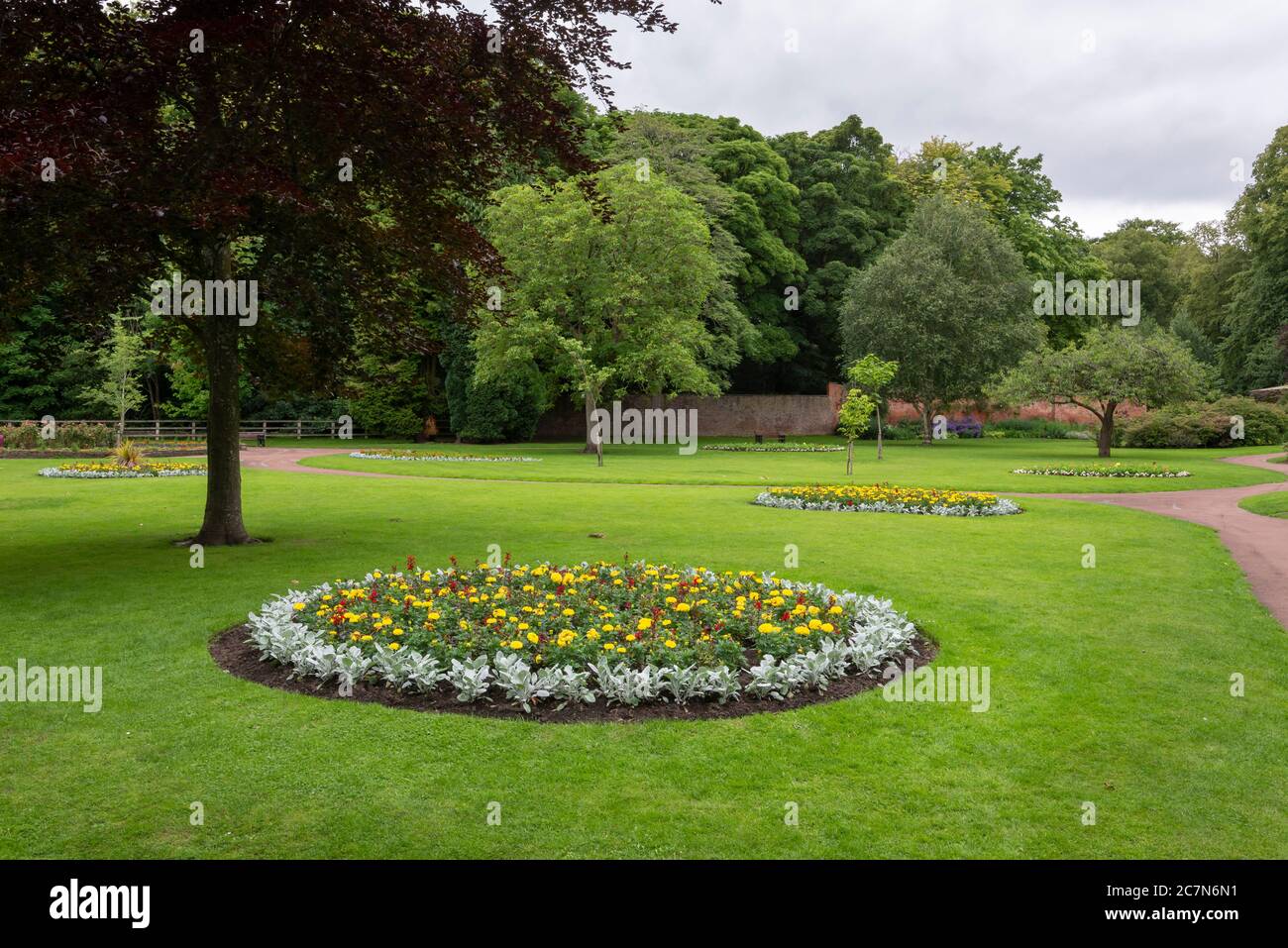 Formal garden, Manor park, Glossop, Derbyshire, England Stock Photo Alamy