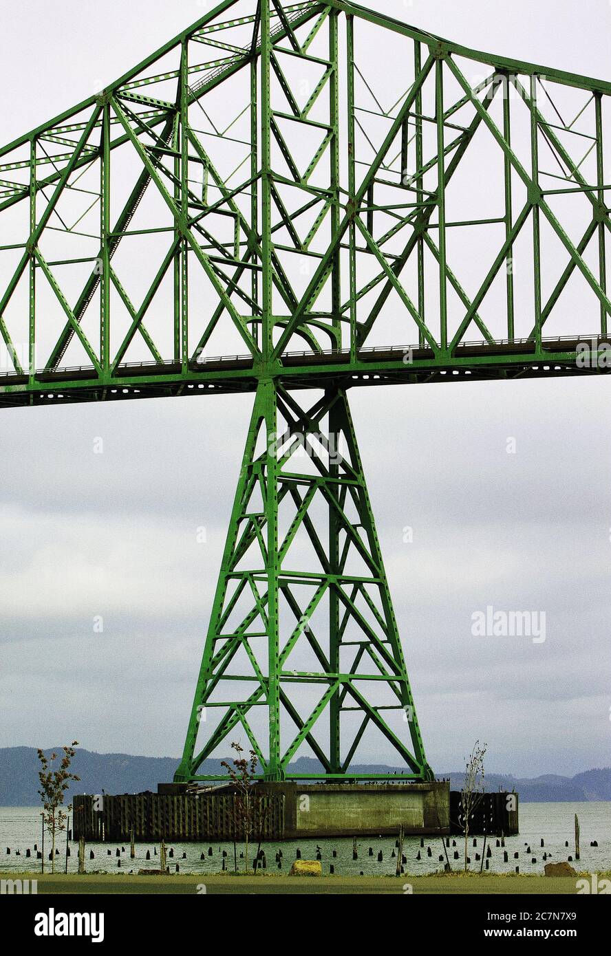 Detail of a steel bridge and its support structure Stock Photo Alamy