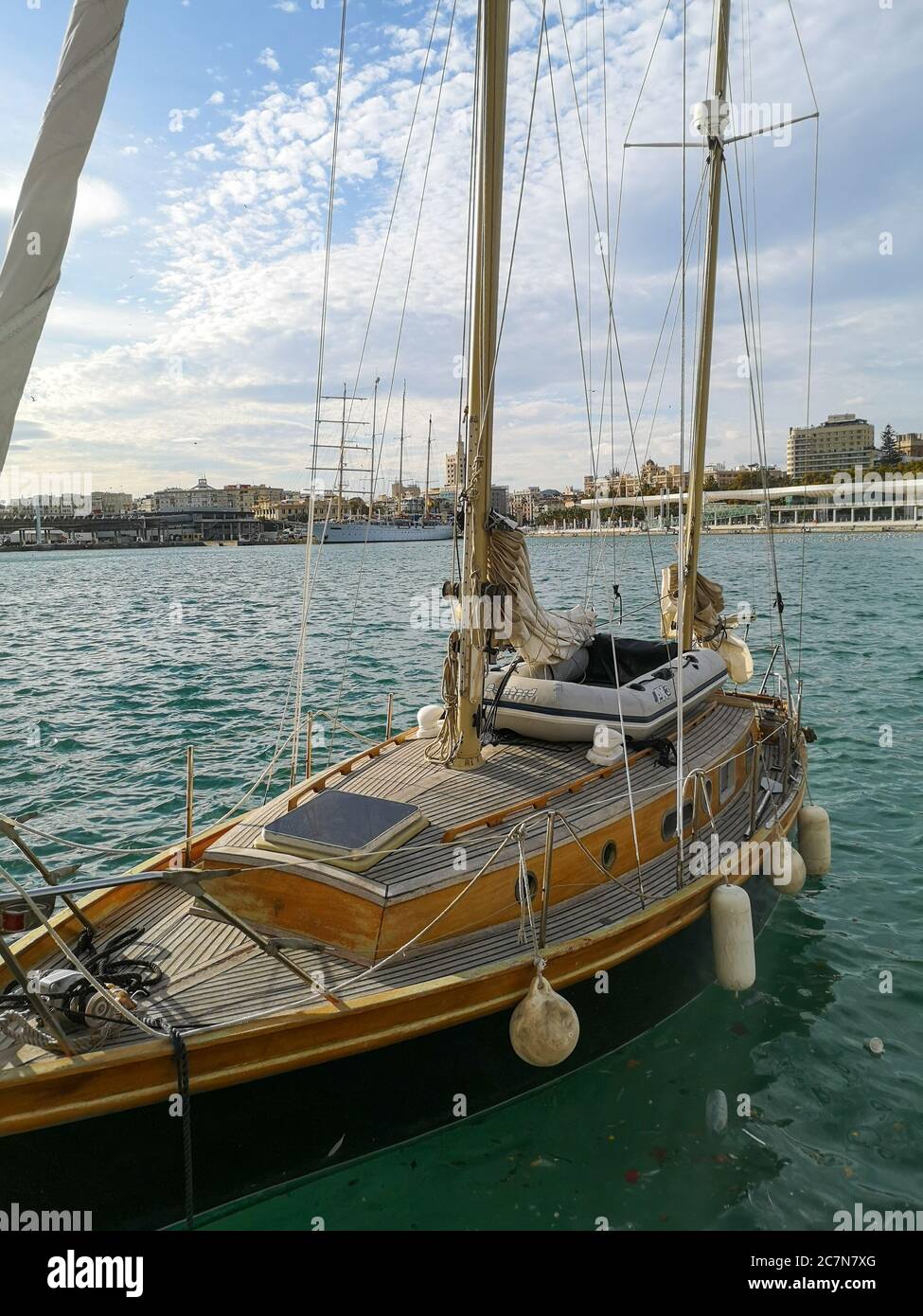 Vertical shot of sailing yacht on the sea Stock Photo - Alamy