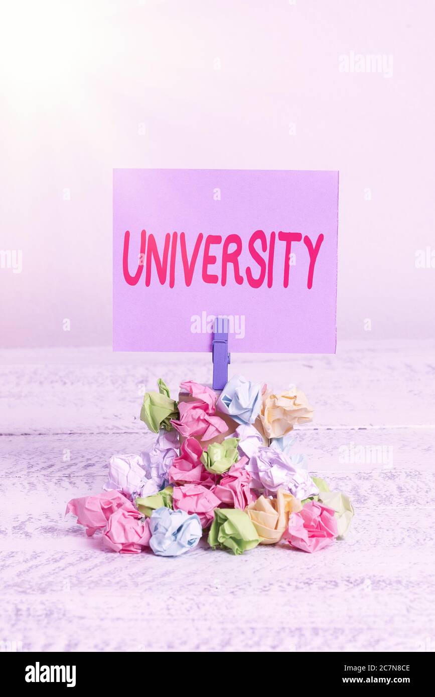 Word writing text University. Business photo showcasing an educational ...