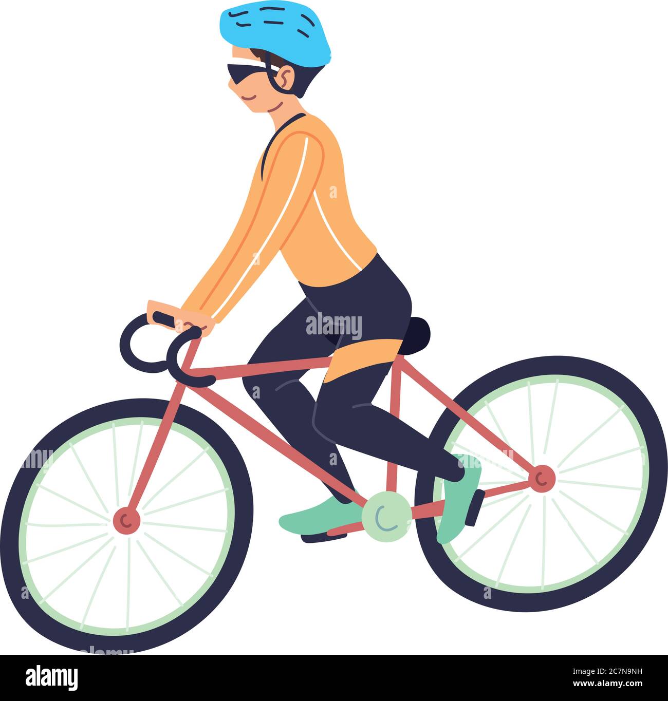Man riding bike design, Stay healthy sport and activity theme Vector
