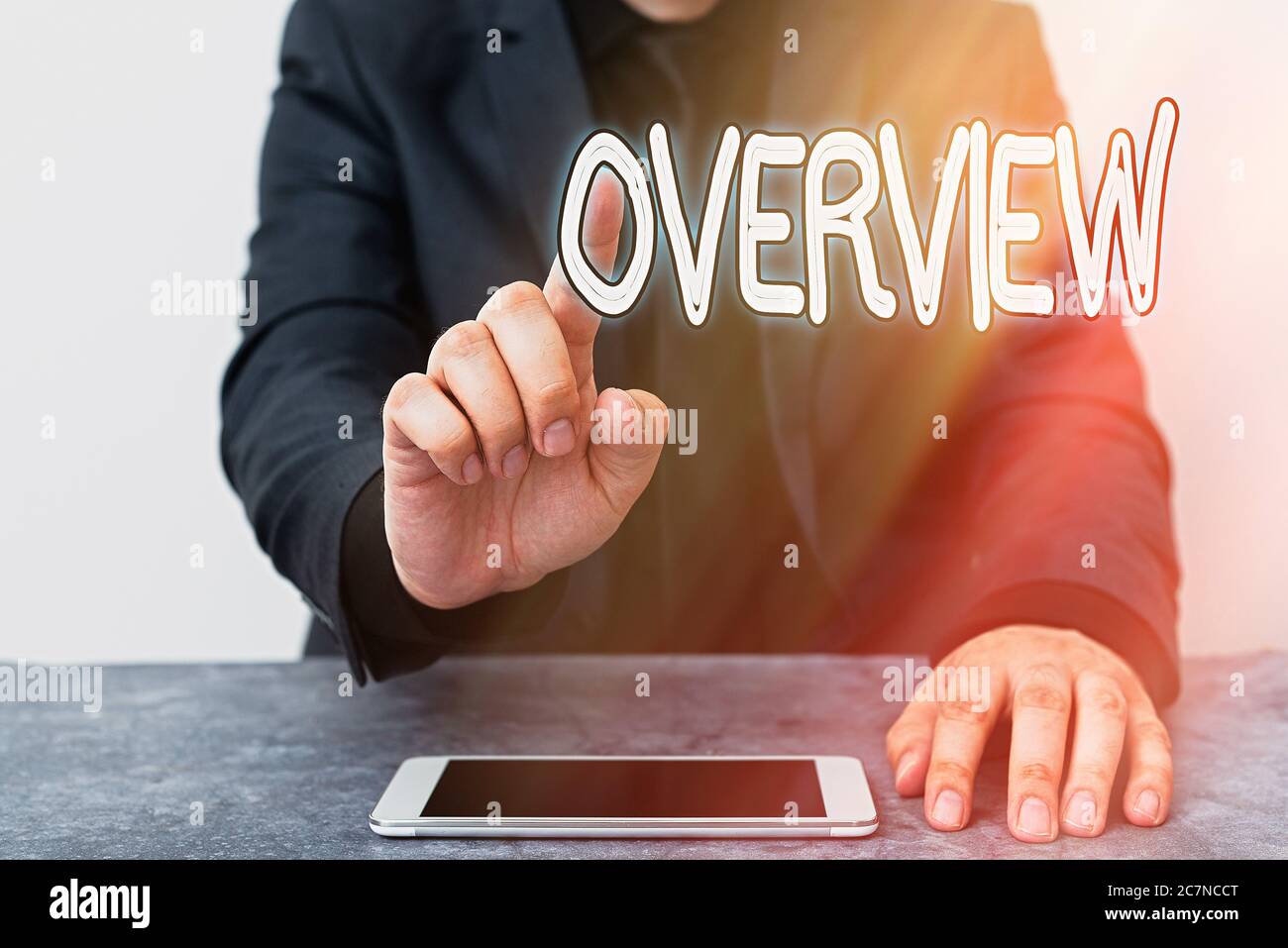 Text sign showing Overview. Business photo text description of facts ...