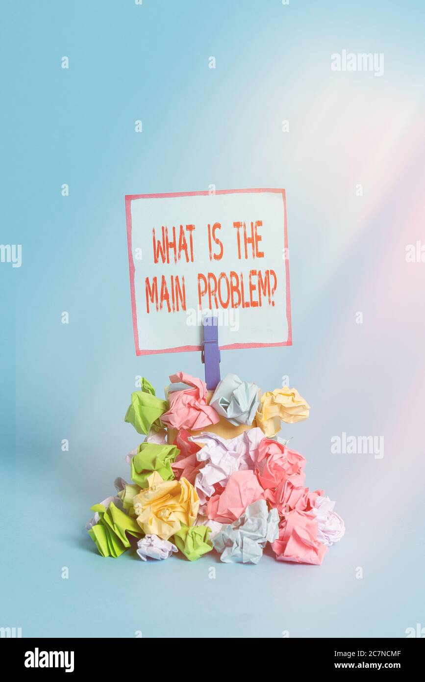 Handwriting text What Is The Main Problem Question. Conceptual photo ...