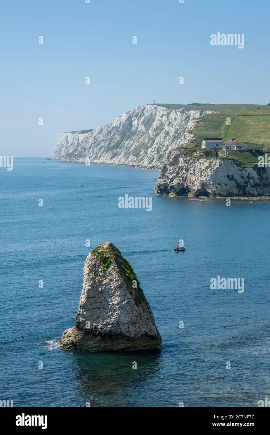 Overlooking Freshwater Bay, Isle of Wight, UK Stock Photo