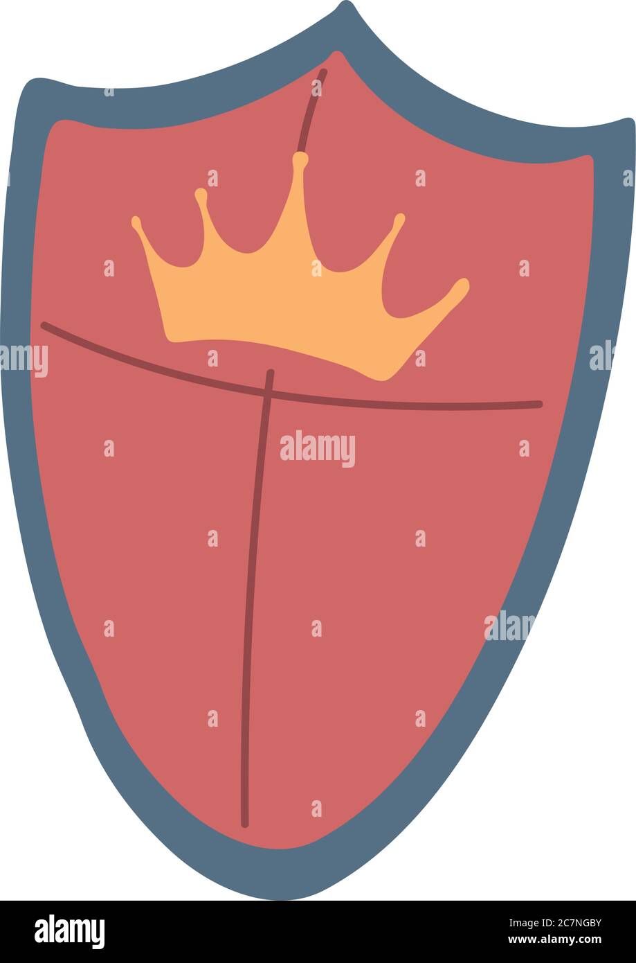 Medieval crown shield design of Kingdom and fairytale theme Vector ...