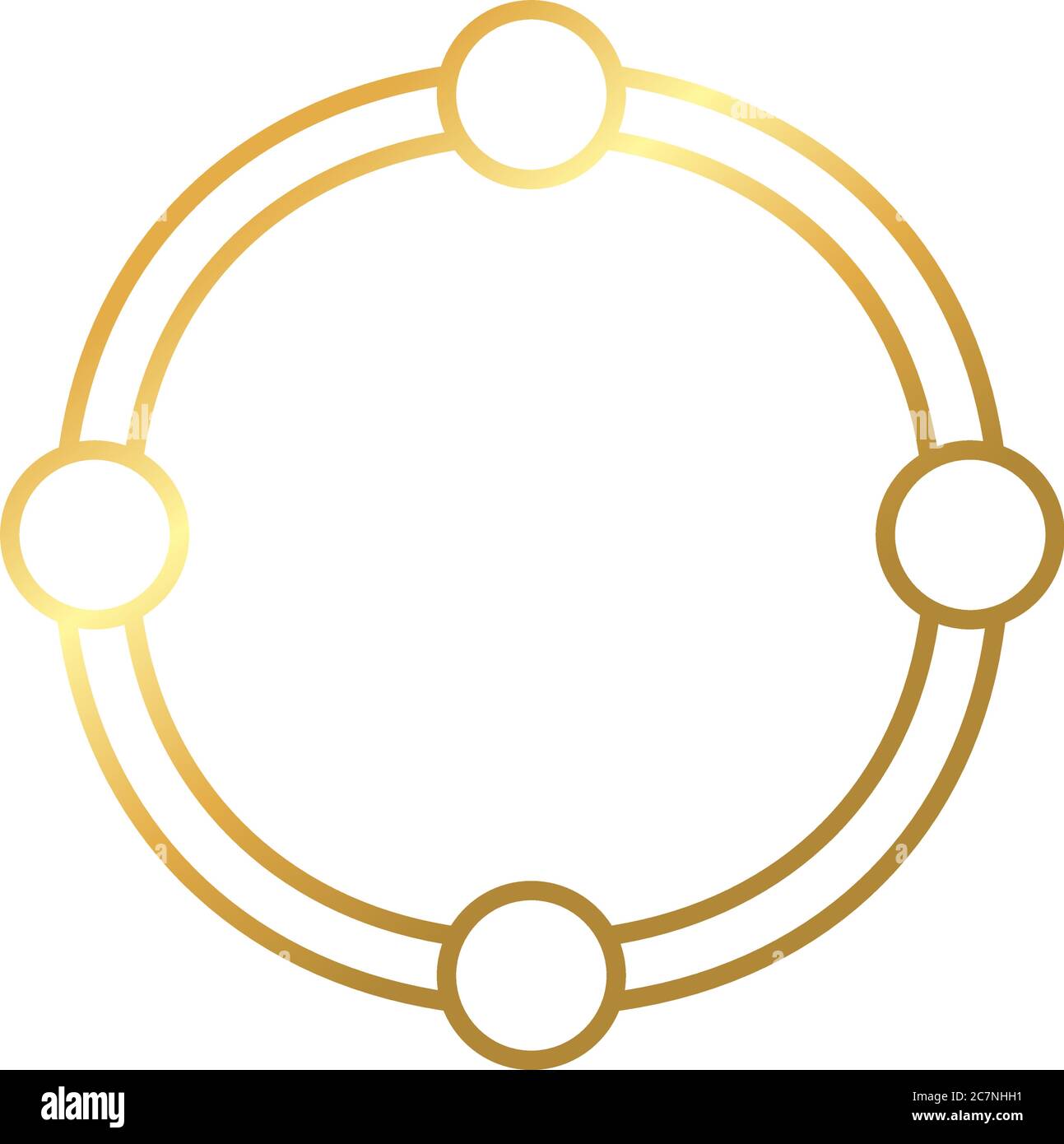 circular frame decoration golden gradient style icon vector ...