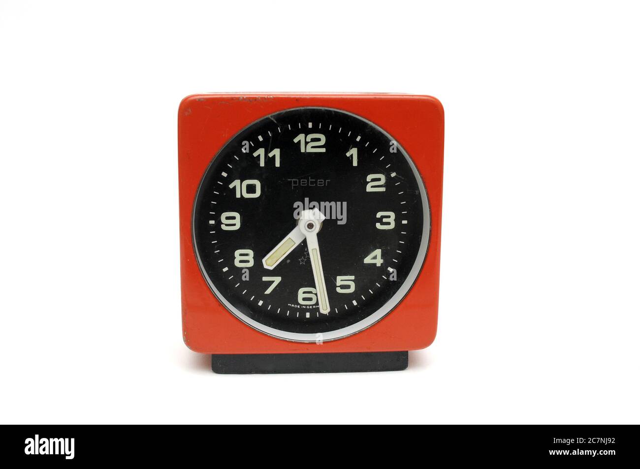 vintage alarm clock made in West Germany, clearly used Stock Photo - Alamy