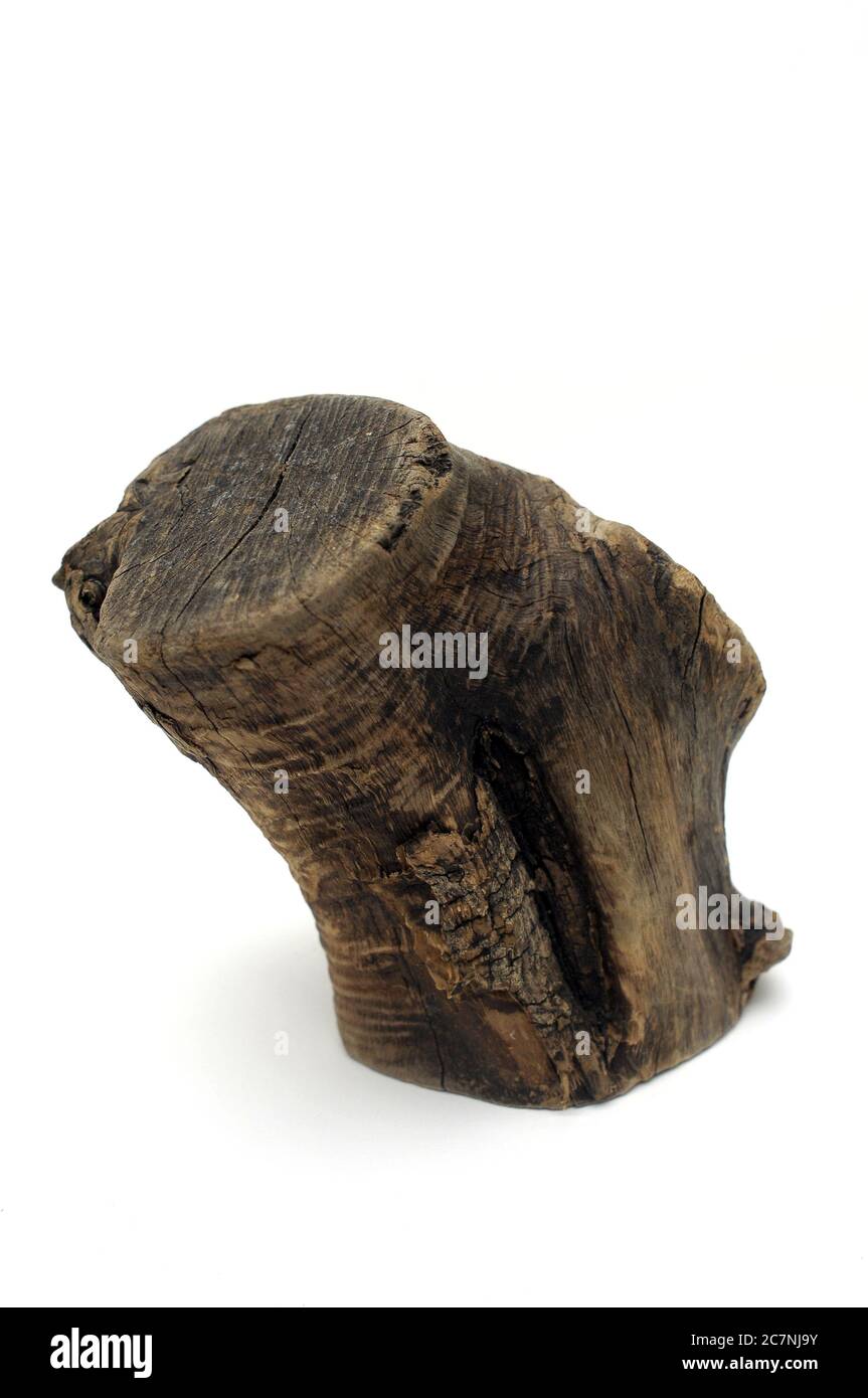 trunk, wood, sculpture, crafts, raw material, natural waste, abstract object, decoration, wooden trunk, stem, log, bole, frustum Stock Photo