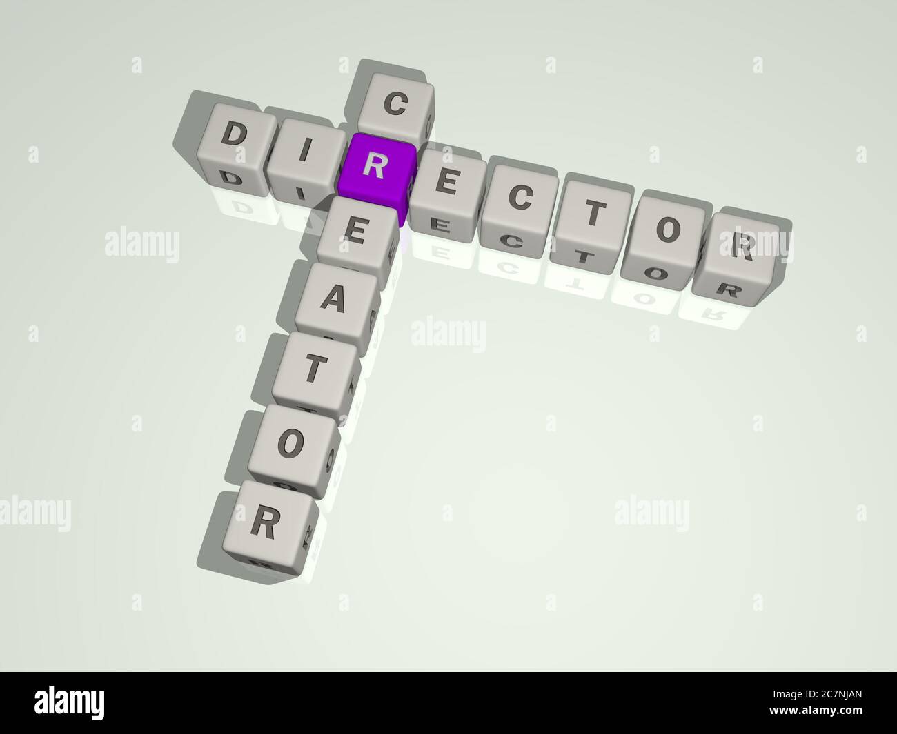 crosswords of director creator arranged by cubic letters on a