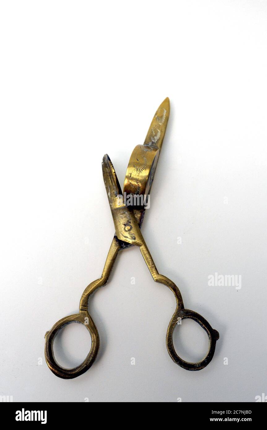 Antique brass candle snuffer wick trimmer scissors hi-res stock photography  and images - Alamy