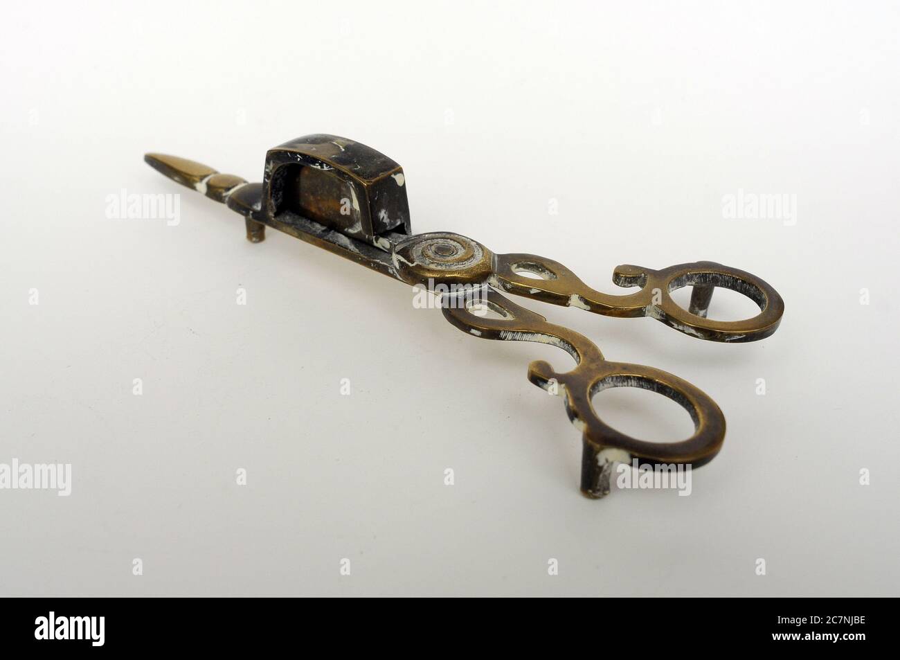 Vintage Footed Brass Candle Snuffer Scissors Stock Photo Alamy