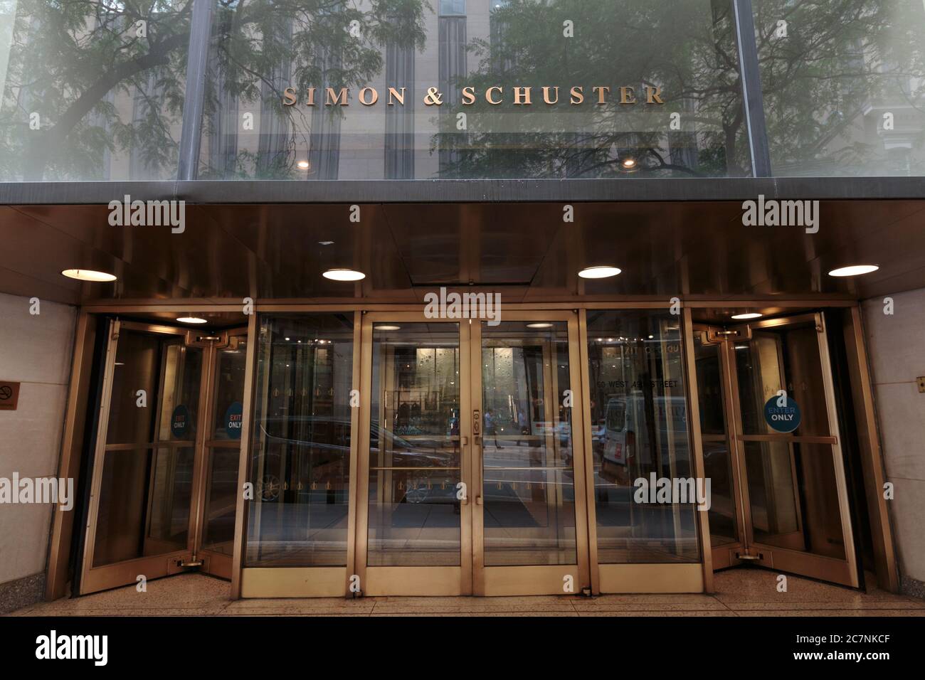 entrance to Simon & Schuster publishing house in Rockefeller Center, known recently for publishing bestselling books Stock Photo