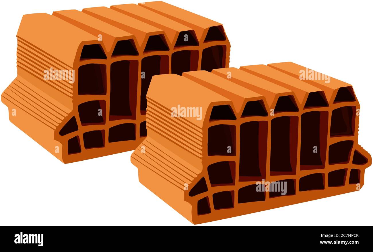 Illustration of bricks isolated on a white background Stock Photo - Alamy