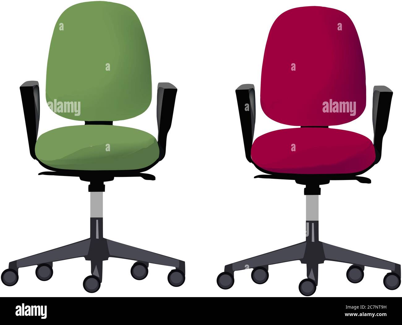 Illustration of the two office chairs isolated on a white background ...