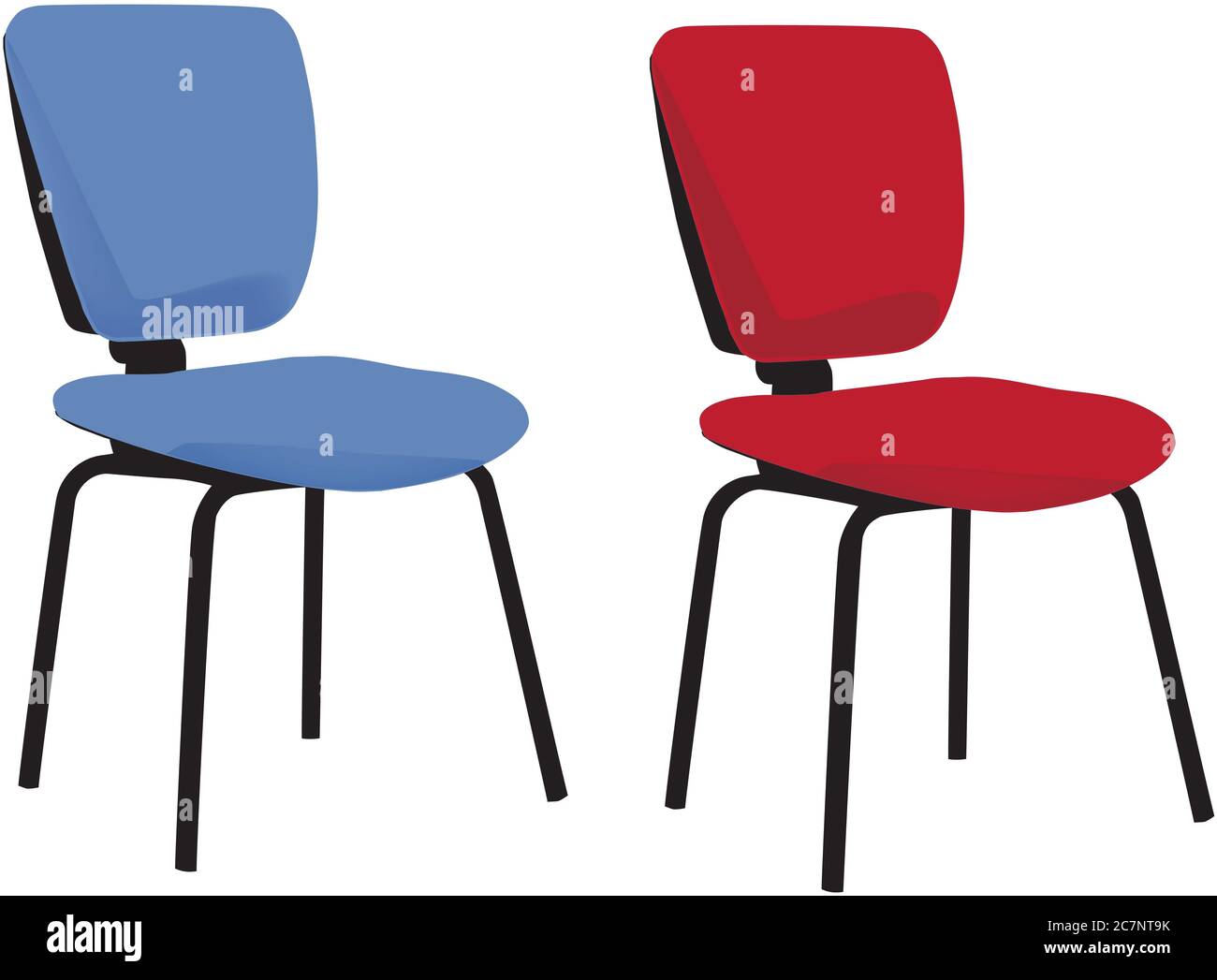 Illustration of the two comfortable chairs isolated on a white