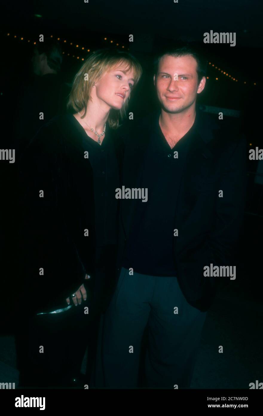 Century City, California, USA 18th January 1996 Actress Mary Stuart Masterson and actor Christian Slater attend New Line Cinema's 'Bed of Roses' Premiere on January 18, 1996 at Cineplex Odeon Century Plaza Cinemas in Century City, California, USA. Photo by Barry King/Alamy Stock Photo Stock Photo