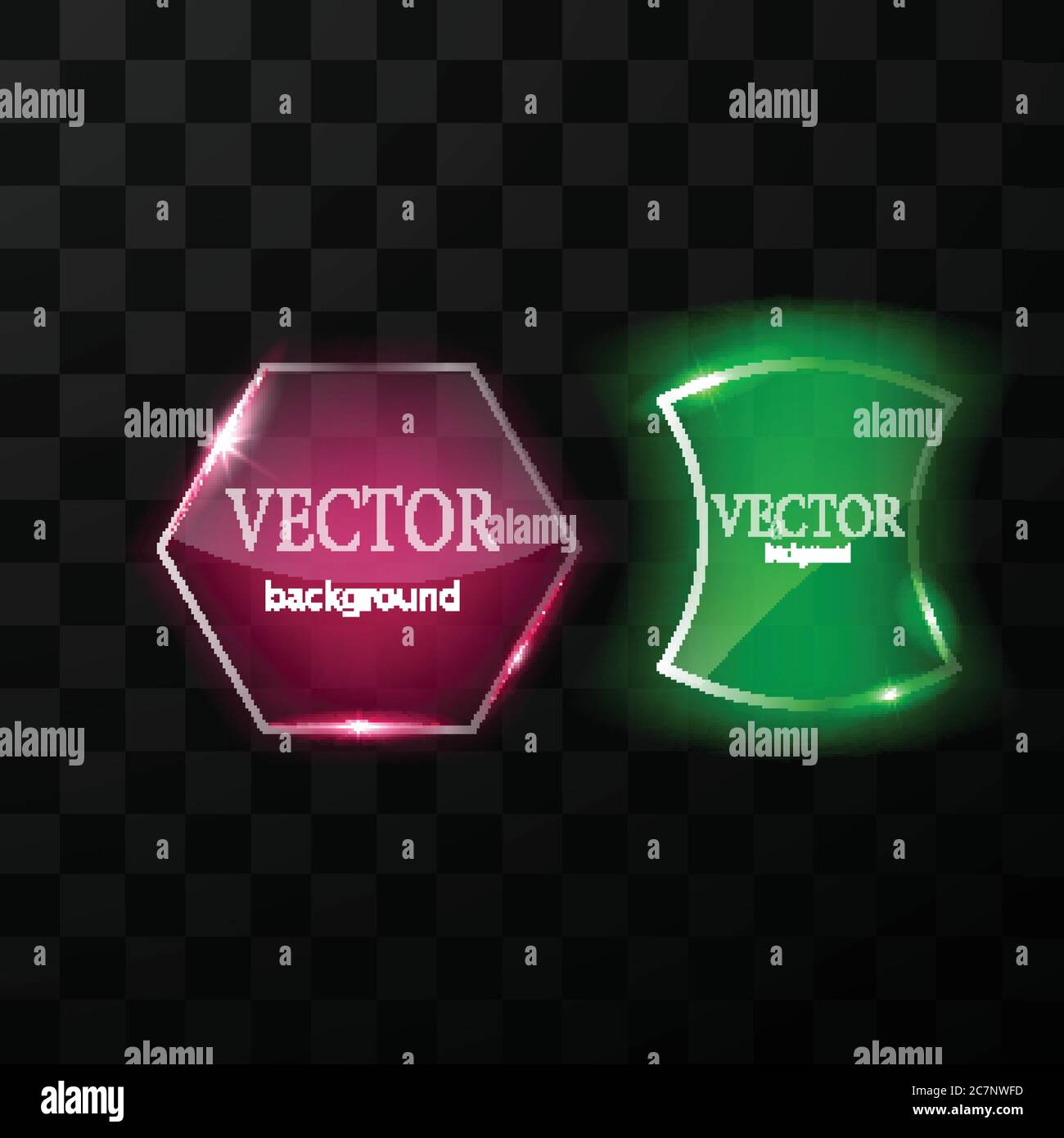 Glass vector button plane. Easy editable background Stock Vector