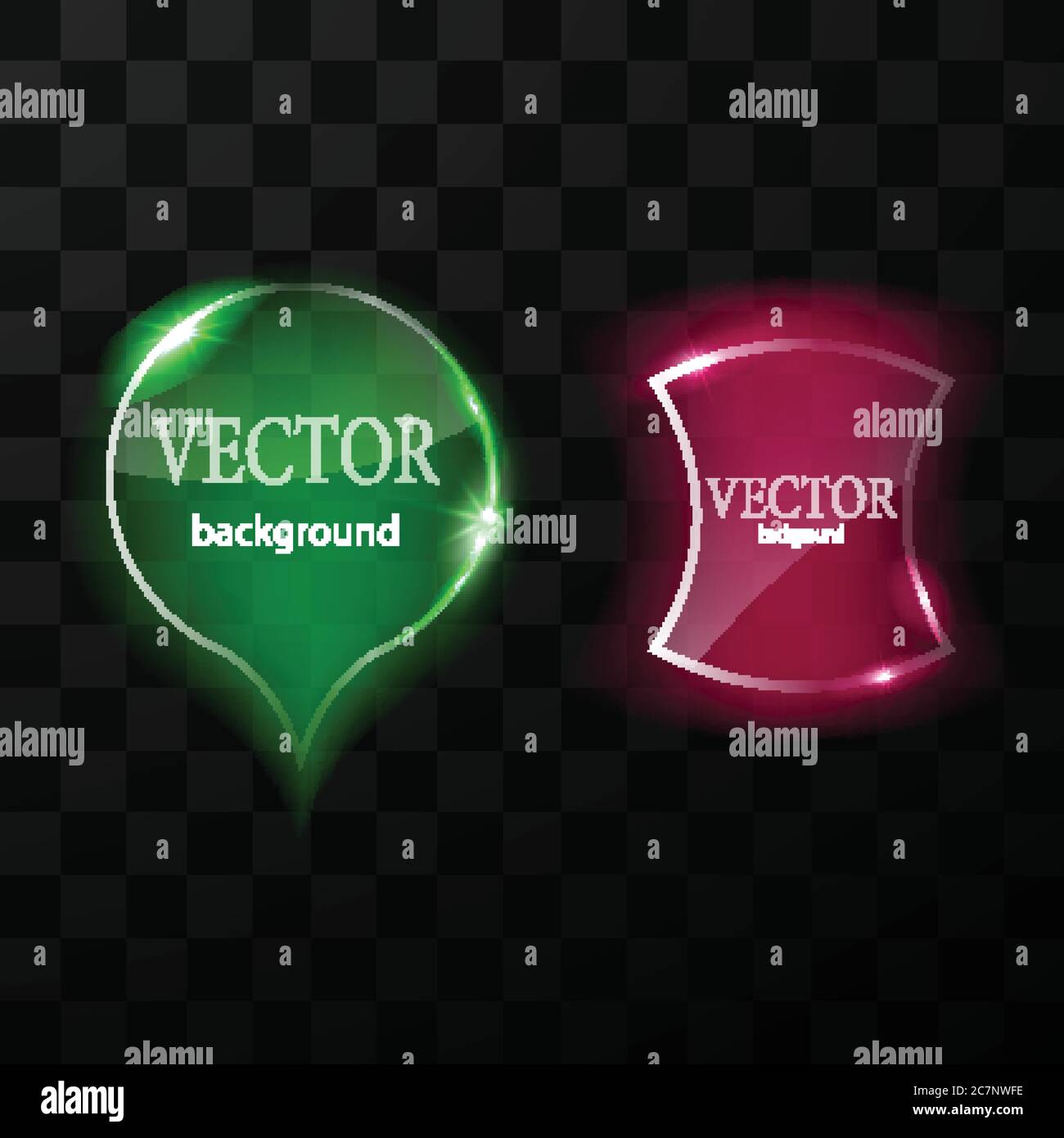 Glass vector button plane. Easy editable background Stock Vector