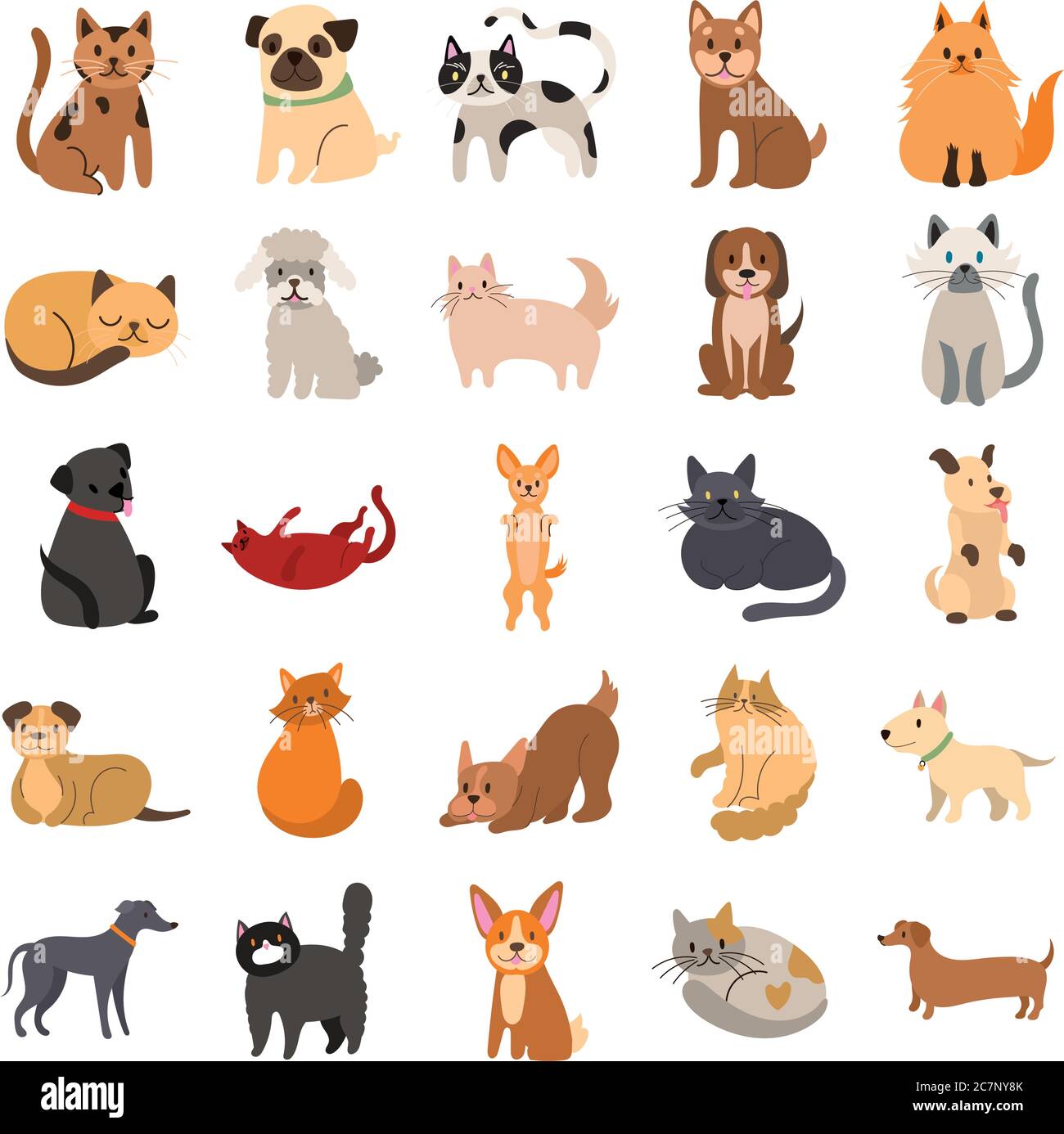 Download Bundle Of Cats And Dogs Set Icons Vector Illustration Design Stock Vector Image Art Alamy