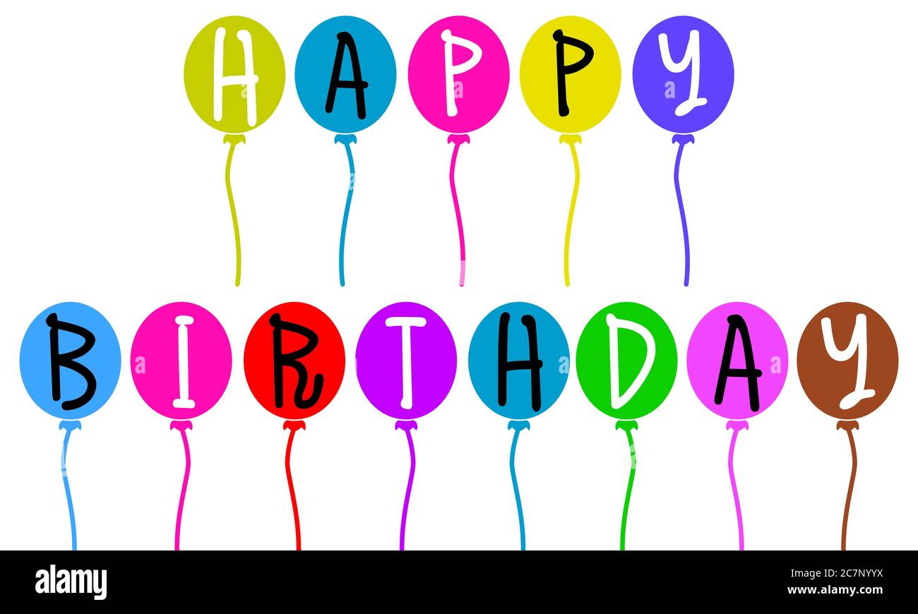 Happy birthday lettering Cut Out Stock Images & Pictures - Alamy