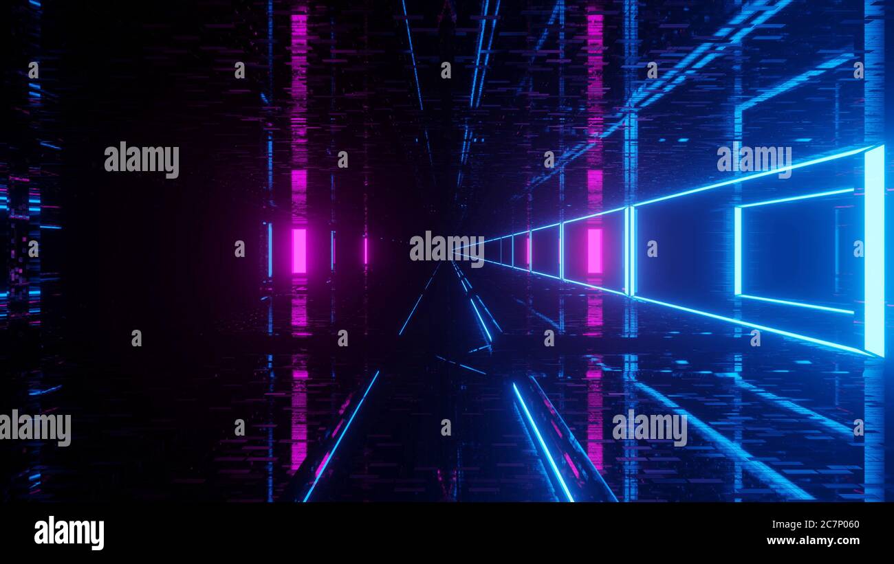 Light Emitting Cyber World Tunnel 3d illustration background 4k uhd ...